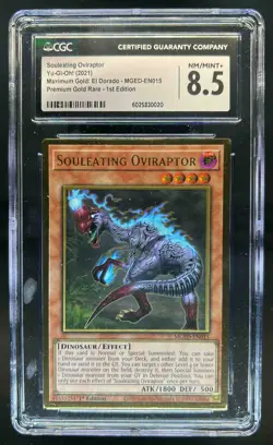 2021 Yu-Gi-Oh El Dorado Souleating Oviraptor Premium Gold Rare MGEDEN015 CGC 8.5 - Image 1