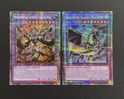 2025 YUGIOH MP25 1ST ED STARLIGHT RARE CREATION KING & RED EYES SLASH NM SET - Image 1