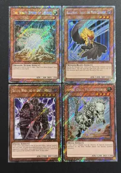 2025 YUGIOH RA04 1ST ED PLATINUM SECRET RARE WHITE STONE OF LEGEND NM BONUS SET - Image 1