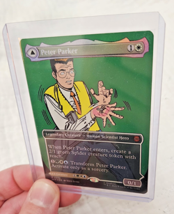 MTG Peter Parker Amazing Spider-man (0232) Borderless Comic Book Art Foil Card - Image 3