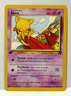 Abra 49/82 1st Edition Team Rocket Pokemon Card NM/Mint - Image 1