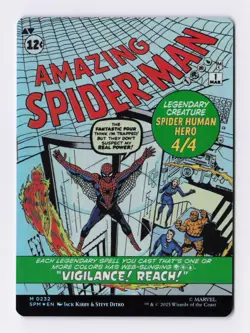Peter Parker (Borderless) (Foil) 0232 (M) MTG Marvel's Spider-Man (SPM) * - Image 2