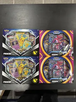 2x Pokemon Hoopa V box 2x & Pikachu V box NEW & SEALED - Image 1