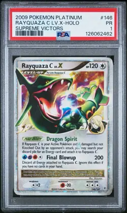 PSA 1 Rayquaza C LV X Holo Platinum Supreme Victors #146 2009 Pokemon PR - Image 1