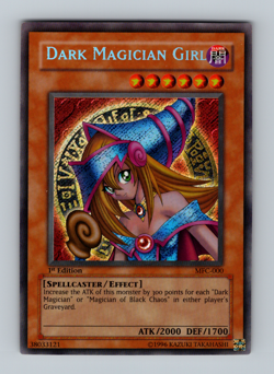 Dark Magician Girl MFC 1st Ed Secret Rare Moderate Play MP Yugioh 2003 - Image 1