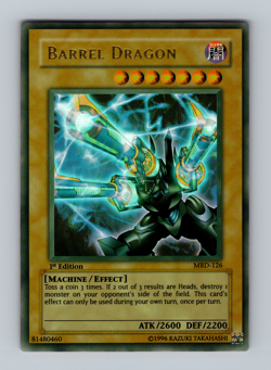 Barrel Dragon MRD 1st Ed FADED MISPRINT Ultra Rare Near Mint NM 2002 Yugioh - Image 1