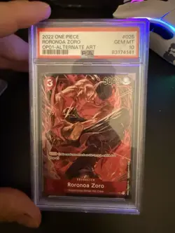 One Piece Card Game English - Roronoa Zoro OP01-025 Alt ART - PSA 10 GEM MINT - Image 1