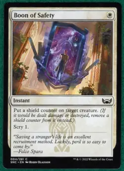 Boon Of Safety - Streets Of New Capenna SNC #004 - Magic: The Gathering MTG Card - Image 1
