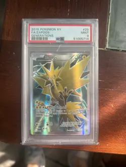 Pokemon TCG Zapdos XY Generations Full Art Ultra Rare Holo Card 29/83 PSA 9 Mint - Image 1