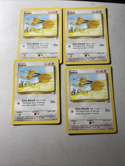 1999-2000 Vintage Pokemon Base Set 2 72/130 Doduo 4 card Lot - Image 1