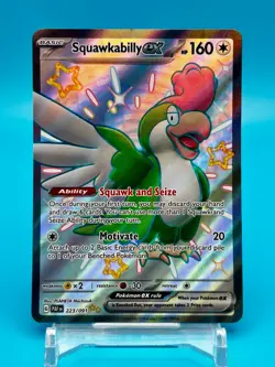 Squawkabilly Ex - Paldean Fates #223 - Ultra Rare Shiny Holo NM Pokemon Card - Image 1
