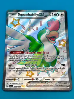 Squawkabilly Ex - Paldean Fates #223 - Ultra Rare Shiny Holo NM Pokemon Card - Image 4