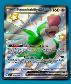 Squawkabilly Ex - Paldean Fates #223 - Ultra Rare Shiny Holo NM Pokemon Card - Image 5