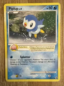 Piplup 72/100 2008 Majestic Dawn Pokemon Card TCG Nintendo Common - HP - Image 1
