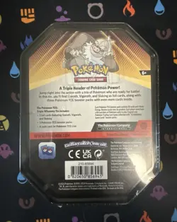 Pokemon Triple Whammy SLAKING Tin 3 Booster Packs 3 Foil Cards TCG New & Sealed - Image 2