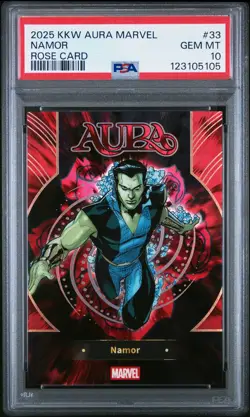 2025 KAKAWOW AURA MARVEL ROSE CARD #33 NAMOR 2/15 PSA 10 - Image 1