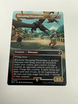 MTG Lost Caverns Of Ixalan Jurassic Park Swooping Pteranodon Borderless Rare - Image 1