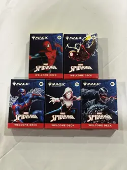 2025 Magic Con Magic The Gathering x Spider-Man Complete Welcome Deck Set of 5 - Image 1