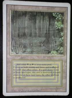 Revised Bayou MP Moderately Played MTG Magic the Gathering Dual Land - Image 1