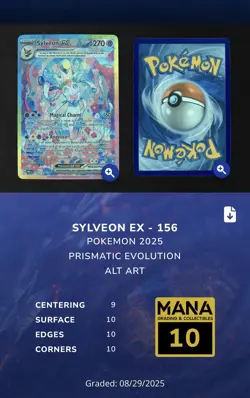 Sylveon ex 156/131 Pokemon Prismatic Evolutions SIR Holo MANA **10**Gem Mint - Image 3