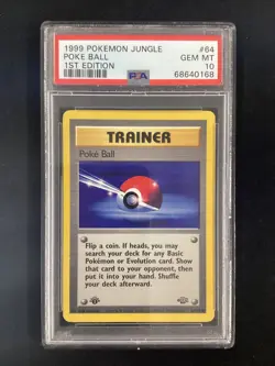 PSA 10 Pokemon TCG 1999 Pokemon Jungle #64 Poke Ball 1st Edition GEM MT - Image 1