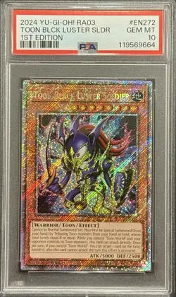 2024 PSA 10 YUGIOH RA03 PLATINUM SECRET RARE TOON BLACK LUSTER SOLDIER 💎 - Image 1
