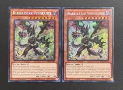 2025 YUGIOH ALIN 1ST ED SECRET RARE DIABELLSTAR VENGEANCE X2 NM SET - Image 1