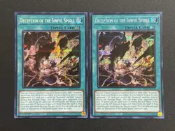 2025 YUGIOH MP25 1ST ED SECRET RARE DECEPTION OF THE SINFUL SPOILS X2 NM SET - Image 1
