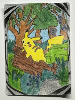 Pokemon TCG Pocket Pikachu EX Holographic Immersive Rare HAND DRAWN ART CARD 🔥 - Image 1