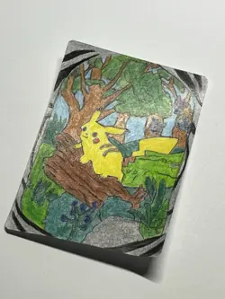 Pokemon TCG Pocket Pikachu EX Holographic Immersive Rare HAND DRAWN ART CARD 🔥 - Image 2