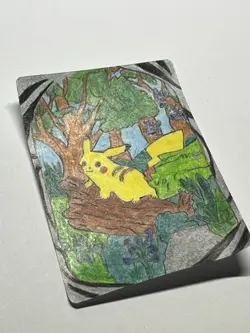 Pokemon TCG Pocket Pikachu EX Holographic Immersive Rare HAND DRAWN ART CARD 🔥 - Image 3