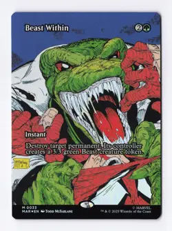 Beast Within (Borderless Foil) 33 (M) MTG Marvel's Spider-Man Eternal-Legal MAR - Image 1