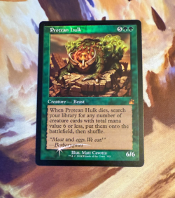 MTG Ravnica Remastered RETRO BORDER M Protean Hulk Foil NM Mint LP Foil RARE - Image 1