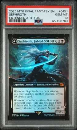 2025 MTG Final Fantasy Sephiroth Extended Art Foil #451 PSA 10 - Image 1