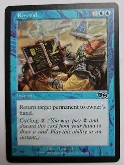 MTG Magic The Gathering Card Rescind Instant Blue Urza's Saga - Image 1
