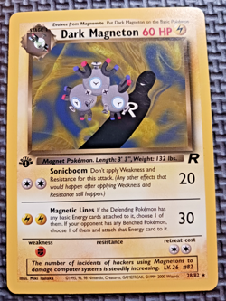 2000 Pokemon Team Rocket 1st Edition #28 Dark Magneton LP - Image 1