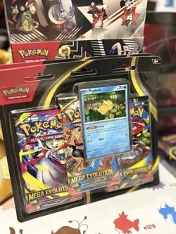 Pokemon Mega Evolution 3 Pack Blister ME01 Golduck Sealed Booster Packs TCG New - Image 1