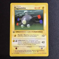 1st Edition Shadowless Magnemite 53/102 Pokemon Base Set WOTC - Image 1