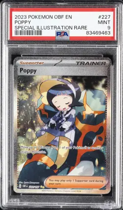 2023 POKEMON OBF EN-OBSIDIAN FLAMES SPECIAL ILLUSTRATION RARE #227 POPPY PSA 9 - Image 1