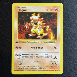 Pokemon TCG Base Set Shadowless 1st Edition - Magmar 36/102 Uncommon WOTC - Image 1