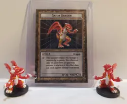 Yugioh Dungeon Dice Monsters DDM Gator Dragon B1-08 English Card & 2 Figures Lot - Image 1