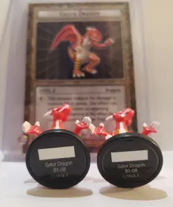 Yugioh Dungeon Dice Monsters DDM Gator Dragon B1-08 English Card & 2 Figures Lot - Image 3