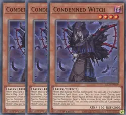 Yugioh - Condemned Witch x 3 - 1st Edition NM - Plus Free Holo Card - Image 1
