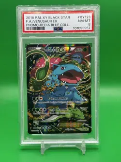 2016 PSA 8 Venusaur EX Pokemon Card XY123 Black Star Promo Red & Blue Collection - Image 1