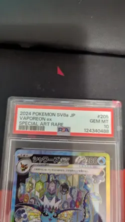 Pokemon Card Vaporeon ex SAR 205/187 Terastal Festival Japanese PSA 10 GEM MINT - Image 2