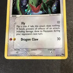 Rayquaza 3/17 - POP Series 1 - Cosmos Holo Rare - Pokemon Card - HP/Damaged - Image 4