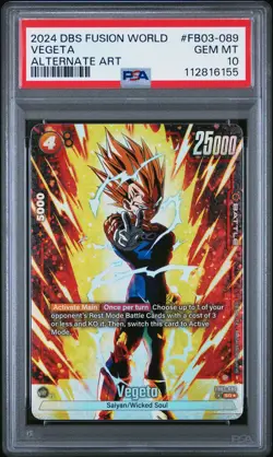 2024 DRAGON BALL SUPER CARD GAME FUSION WORLD RAGING ROAR VEGETA PSA 10 - Image 1