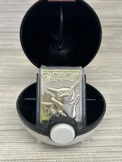 Vintage 1999 23k Gold Plated Pikachu Pokemon Card Burger King Pokeball w/COA - Image 1