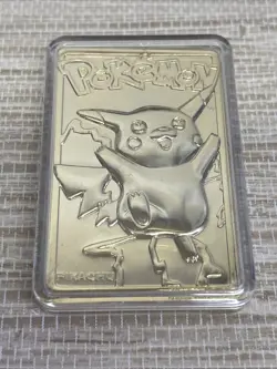 Vintage 1999 23k Gold Plated Pikachu Pokemon Card Burger King Pokeball w/COA - Image 2