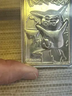 Vintage 1999 23k Gold Plated Pikachu Pokemon Card Burger King Pokeball w/COA - Image 3
